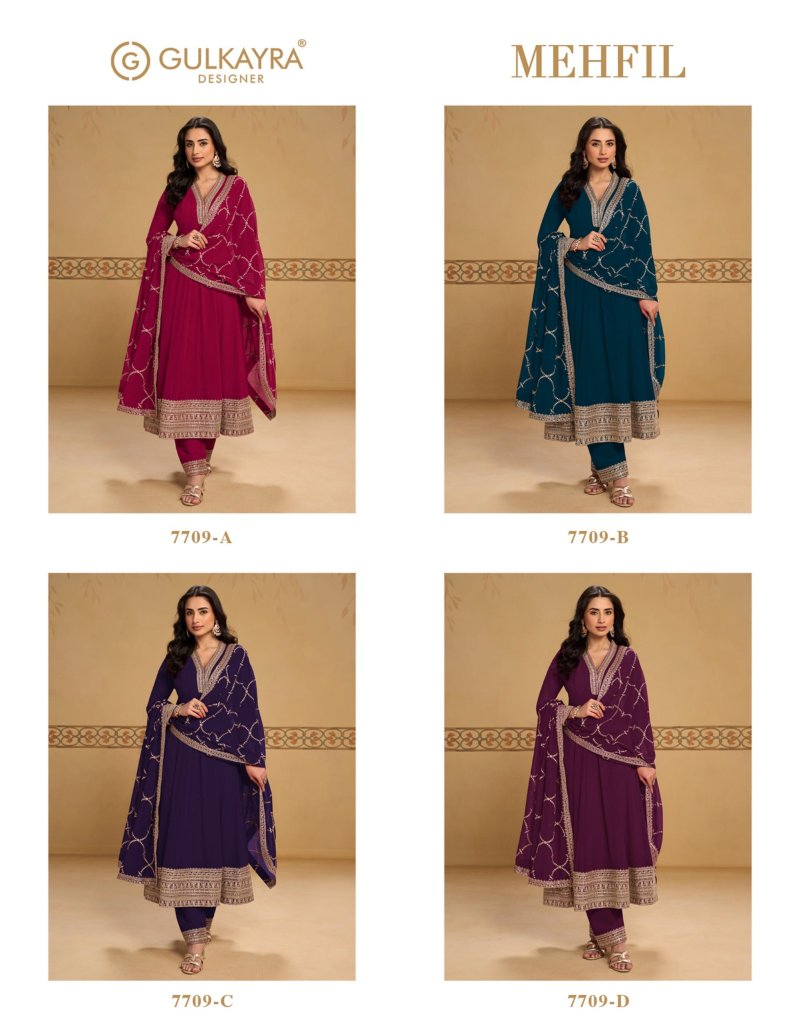Mehfil By Gulkayra Real Georgette Embroidery Readymade Suits